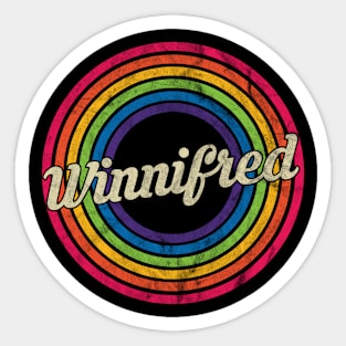 Winnifred - Retro Rainbow Faded-Style Sticker